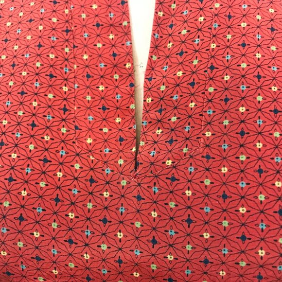 Vintage Dress 1950s 50s Starburst Print Rayon Full Skirt Orange Rockabilly - Picture 6 of 7